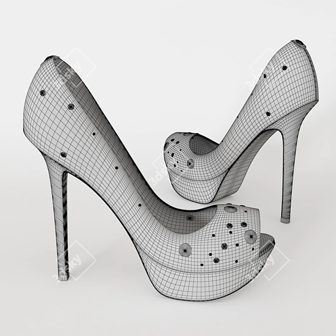 Elegant Women's Footwear 3D model image 2