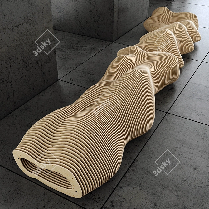 Parametric Bench: High Polygon 3D Model 3D model image 1