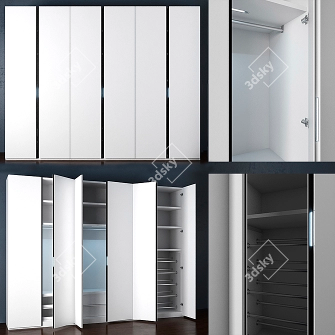 Silenia Linear Wardrobe: Stylish, Spacious, and Versatile 3D model image 1