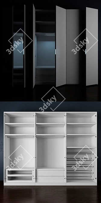 Silenia Linear Wardrobe: Stylish, Spacious, and Versatile 3D model image 2