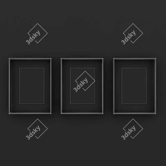 Minimal Black and White Graphic Art 3D model image 3