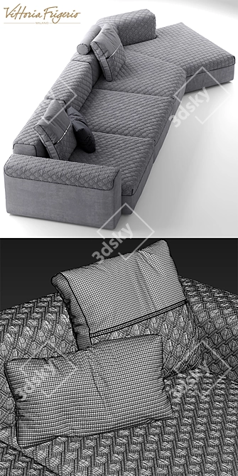 Elegant Vittoria Frigerio Sofa 3D model image 3