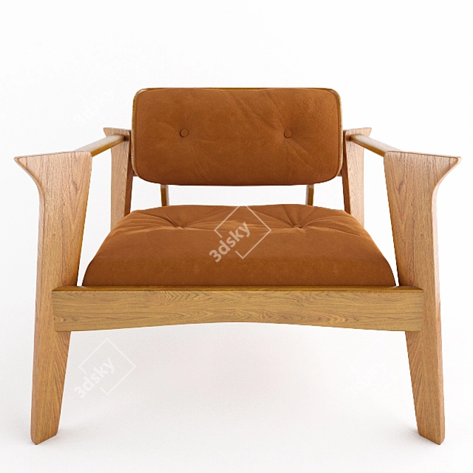 Elegant Velvet Armchair 3D model image 1