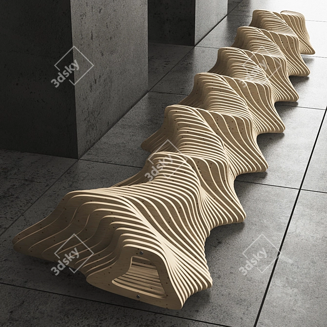 Modular Bench: Versatile Parametric Design 3D model image 1