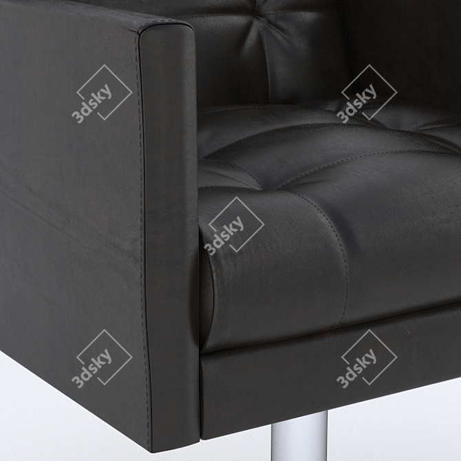 Girassol Leather Armchair: Comfortable Elegance 3D model image 2