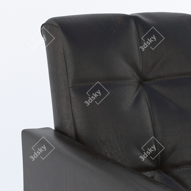 Girassol Leather Armchair: Comfortable Elegance 3D model image 3