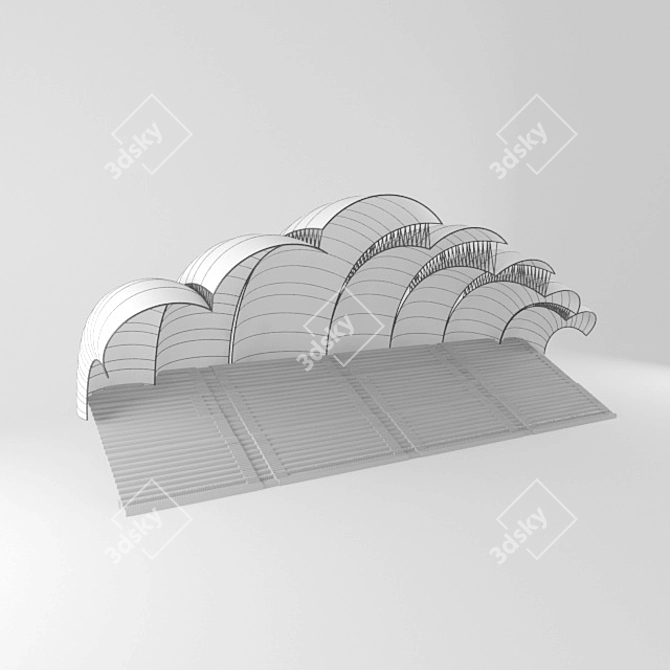 Compact Sports Pavilion: 3D-ready Design 3D model image 1