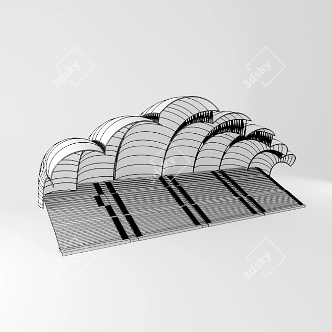 Compact Sports Pavilion: 3D-ready Design 3D model image 2