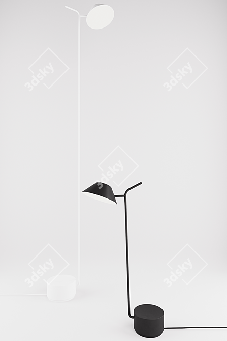 Elevate Floor Lamp: 2 Sizes, 2 Materials 3D model image 2