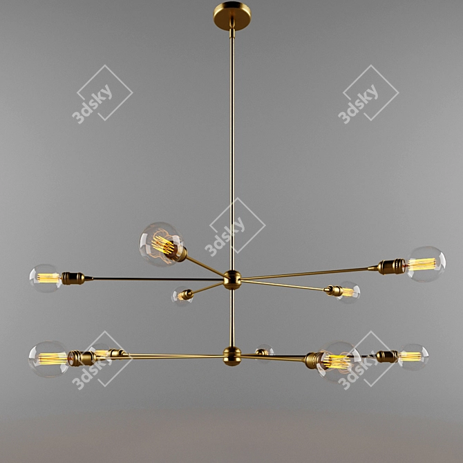 Elegant Napoleon Chandelier 3D model image 2