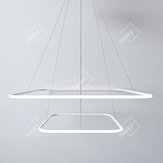 Dual-color Chandelier: Elegant Lighting 3D model image 1