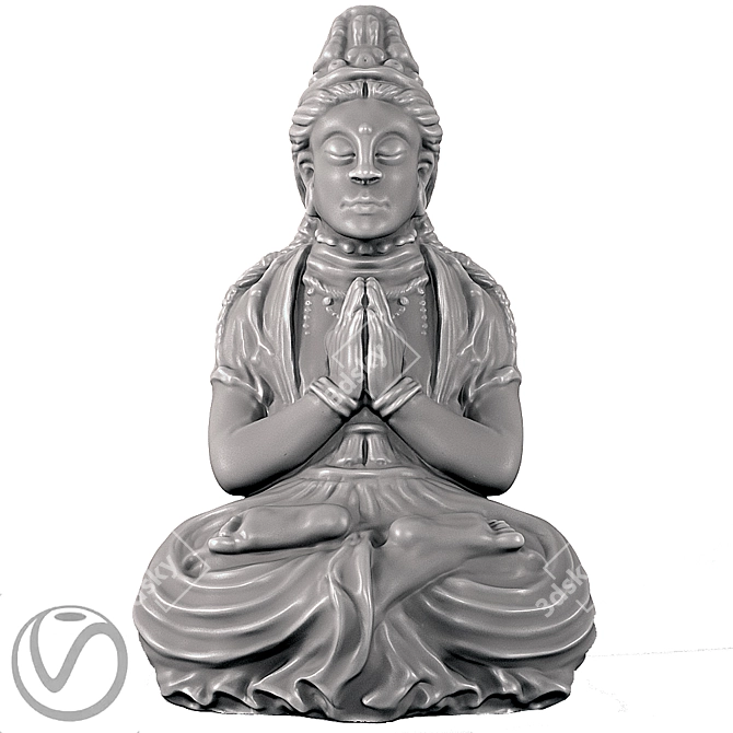  Tranquil Buddha Meditation Statue 3D model image 1