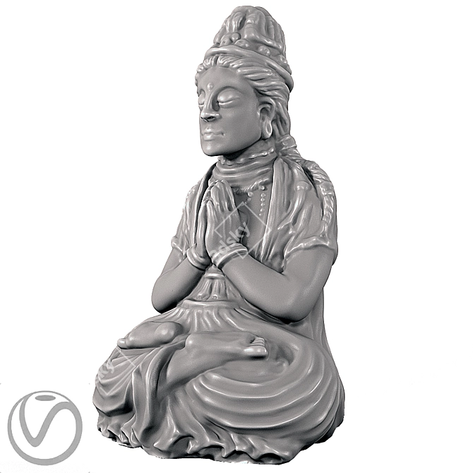  Tranquil Buddha Meditation Statue 3D model image 2