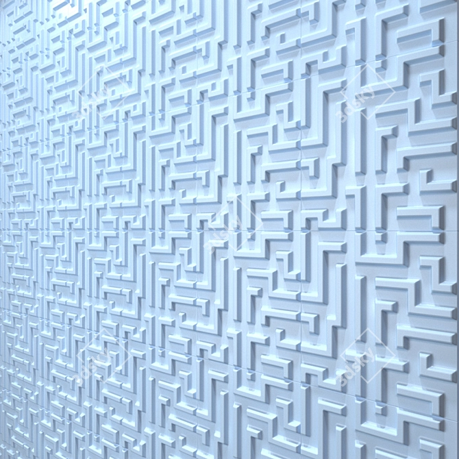 3D Wandpaneel Wall Panels - Bevel, Maze, Rubik (3 pcs.) 3D model image 2
