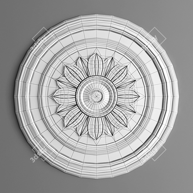 Elegant Ceiling Rose - Ø 53.5 cm 3D model image 2