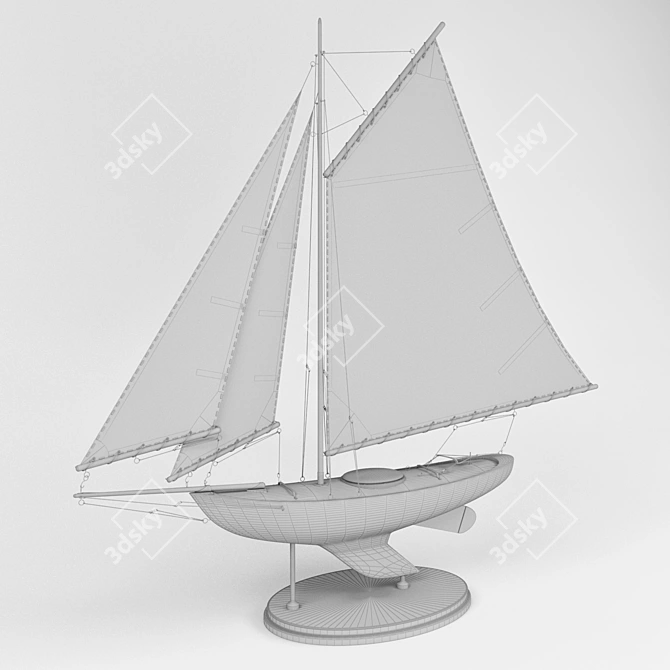 26" Sail Yacht Model 3D model image 3