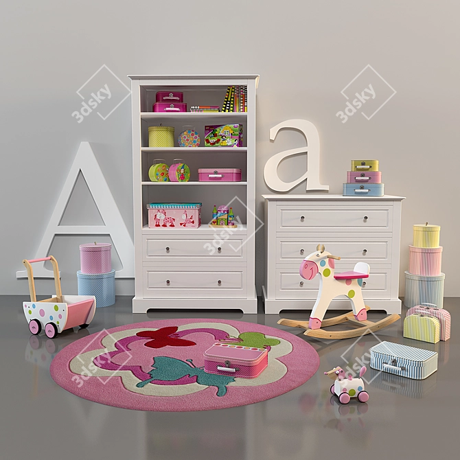 Whimsical Girl-Room Décor Set 3D model image 1