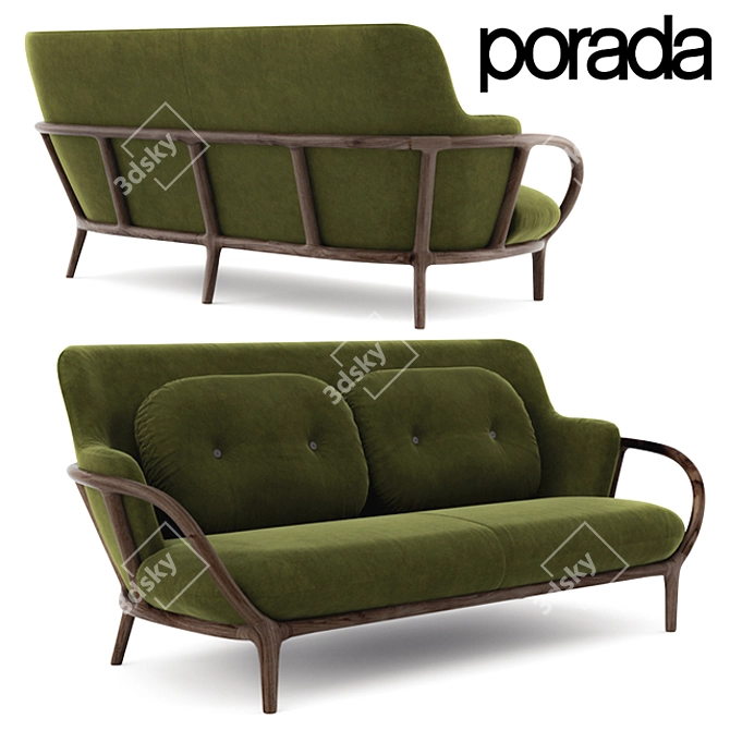 Elegant Porada Allison Sofa 3D model image 1