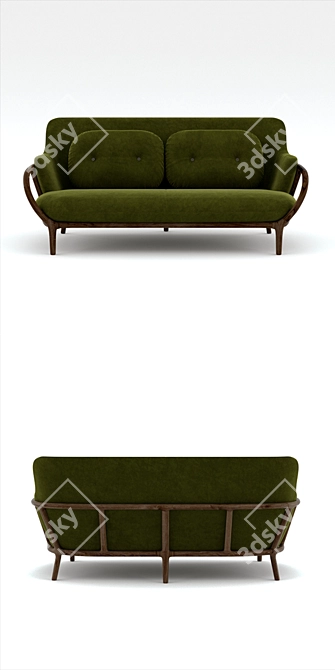 Elegant Porada Allison Sofa 3D model image 2