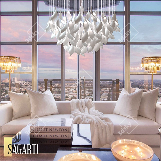 Sagarti Espira Chandelier with Swarovski Crystals 3D model image 2