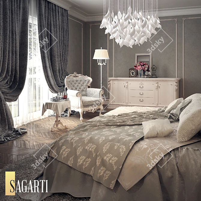 Sagarti Espira Chandelier with Swarovski Crystals 3D model image 3