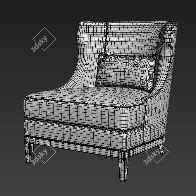 Jonesy Lounge Chair - Curved Comfort in Mahogany 3D model image 3