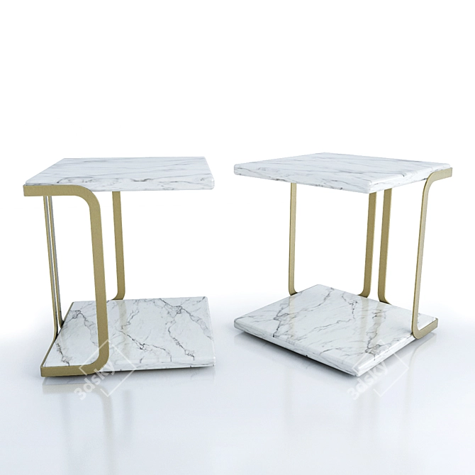 Sleek Harry Side Table 3D model image 2