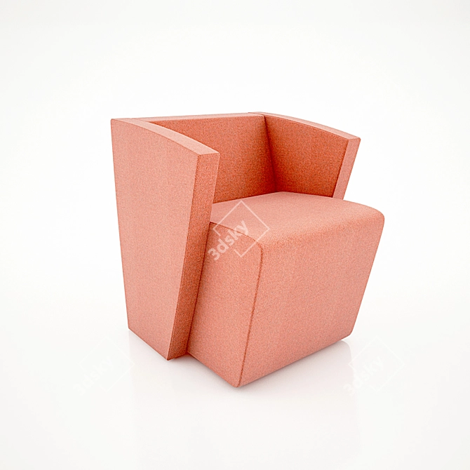 Carlotta Inventa: Stylish Wooden Armchair 3D model image 2