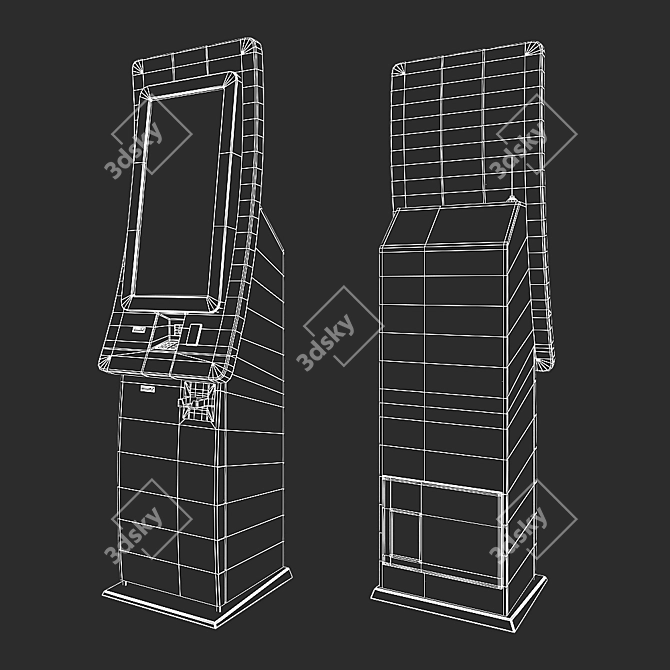 CineTicket VendMachine: Smoothing Screen, Compact Design 3D model image 3