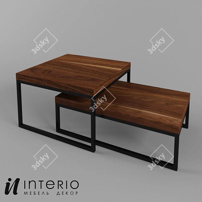 INTERIO-MEBEL Stolik St 1_0: Two-tone Modern Coffee Tables 3D model image 1