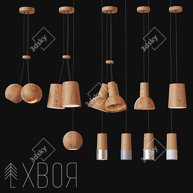 Hvoya Suspended Light Fixtures 3D model image 1
