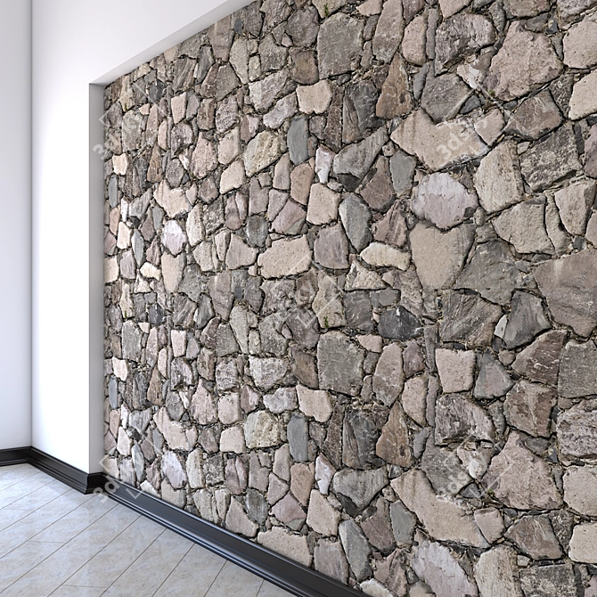 Rustic Stone Panel for Tiling 3D model image 1