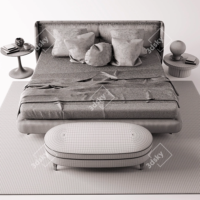 Luxury Minotti Bed Set 3D model image 2