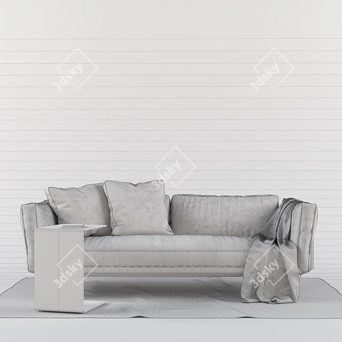 ESTE 3-Seater Sofa + Plain Coffee Table 3D model image 3
