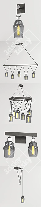 Elegant Citizen Chandelier Set 3D model image 2