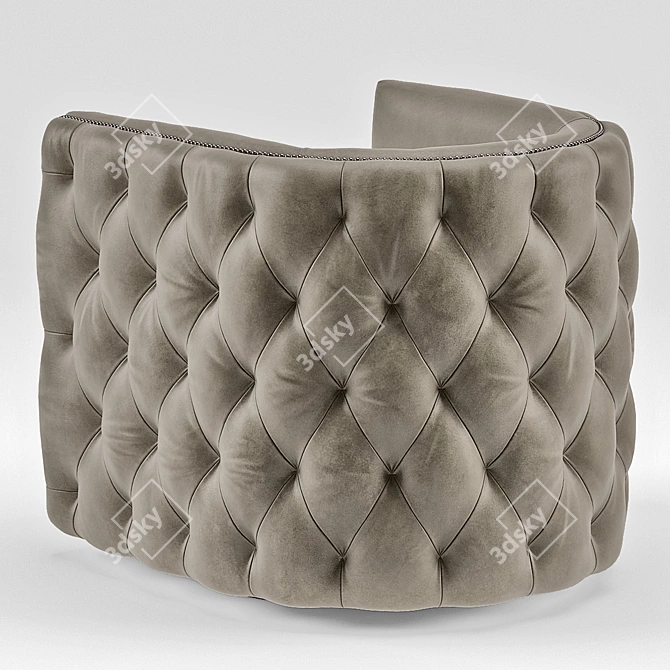 Title: Sawyer Gray Swivel Round Leather Chair 3D model image 2