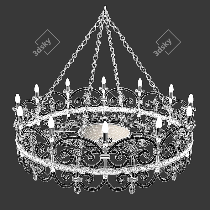Forged Elegance Chandelier 3D model image 2