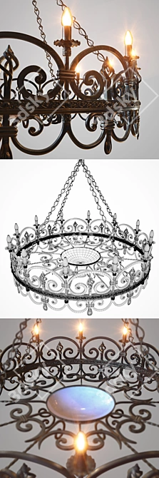 Forged Elegance Chandelier 3D model image 3
