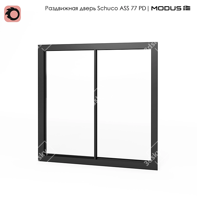 Sleek Sliding Door - ASS 77 PD 3D model image 1