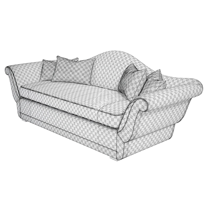 Elegant Sepal Sofa for Classic Living 3D model image 3