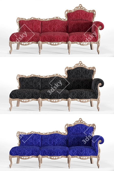Elegant Modenese Banquette 3D model image 2