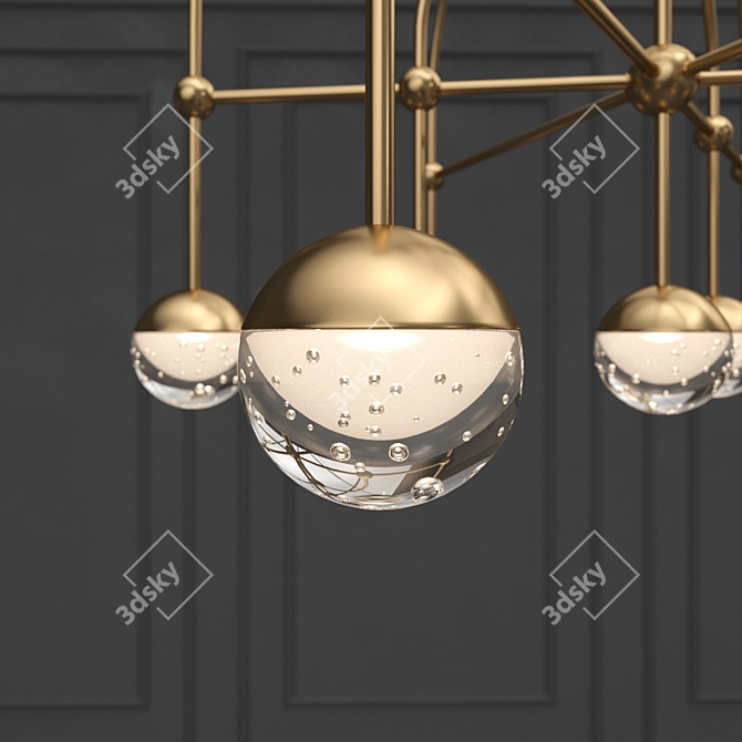 BOCA Chandelier 1230-PN/AGB - Elegant Lighting Fixture 3D model image 2