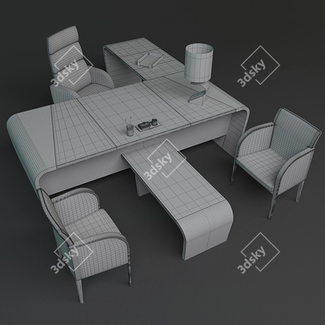 Italian Codutti Minos Office Set: Realistic 3D Model 3D model image 3