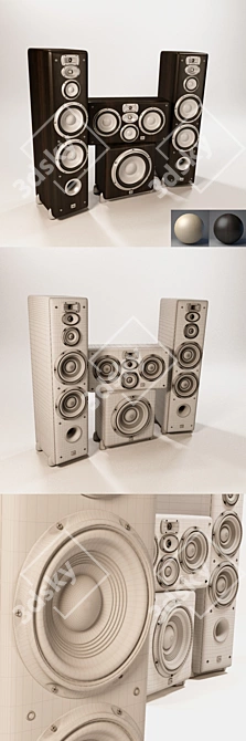 JBL L890 Studio: Superior Floorstanding Speakers 3D model image 3