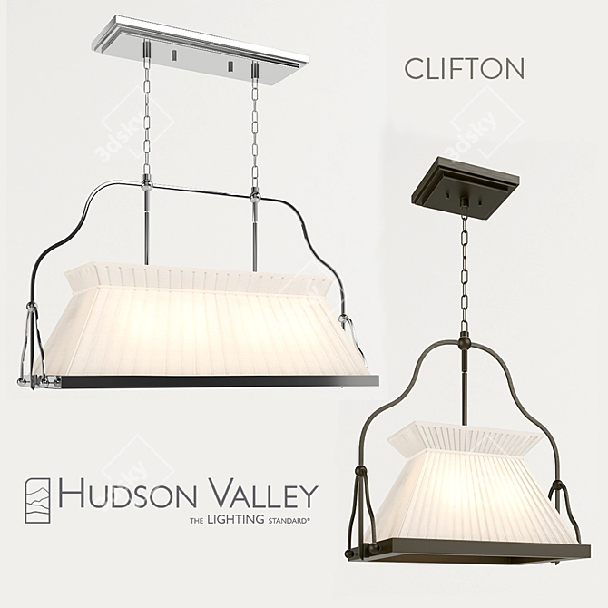 Elegant Metal Pendant Lights 3D model image 1