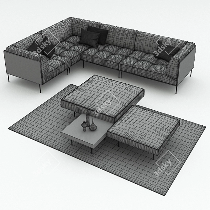 Rod and Upland: Contemporary Seating Set 3D model image 3