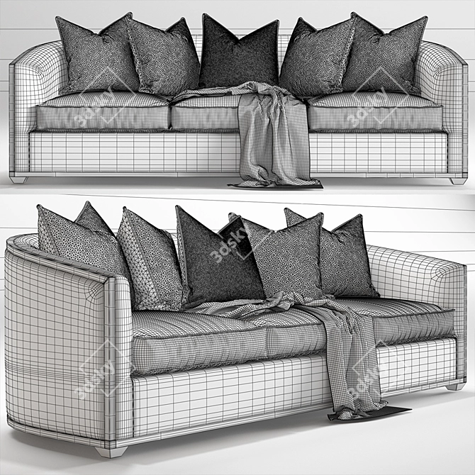 Elegant Arrabel Sofa by Thomasville 3D model image 2