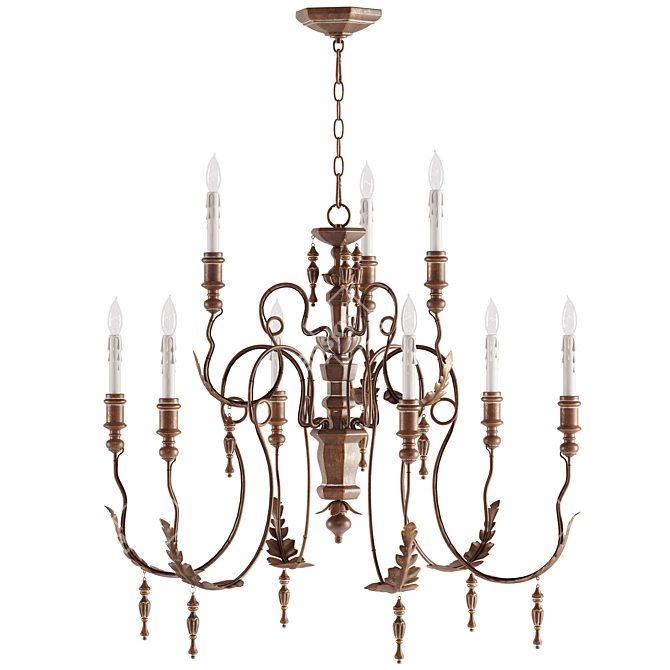 Vintage Copper Quorum Salento Chandelier 3D model image 1