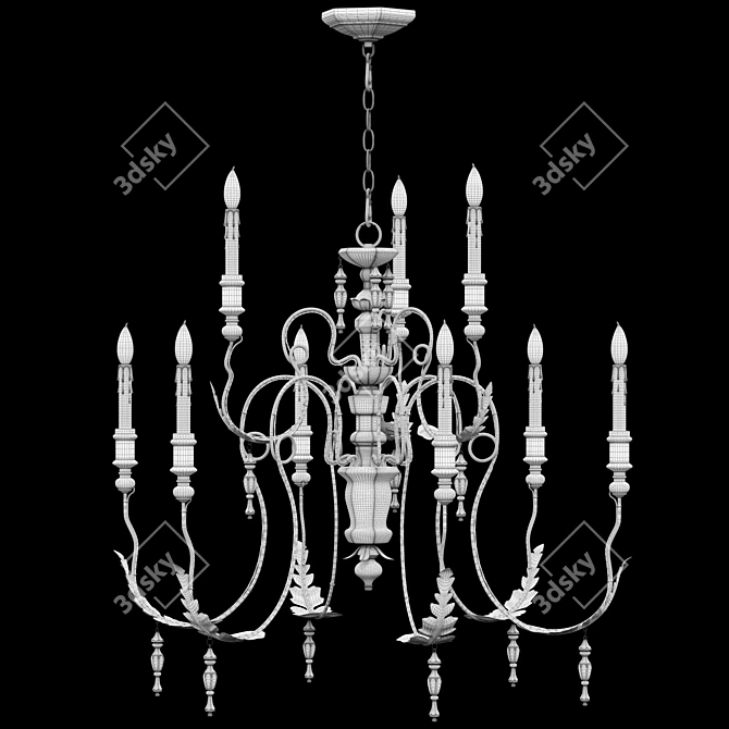 Vintage Copper Quorum Salento Chandelier 3D model image 3