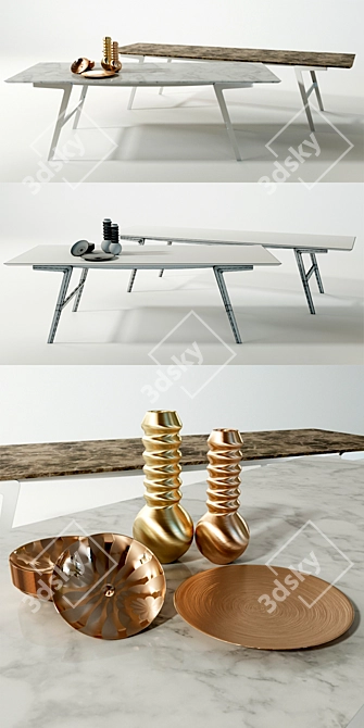 Soffio Flexform: Minimalist Italian Table 3D model image 2